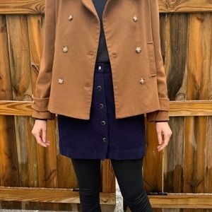 Corduroy mini skirt - navy blue